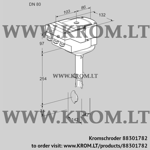 Kromschroder IBH 80Z01A/20-60W3E, 88301782 butterfly valve, 88301782