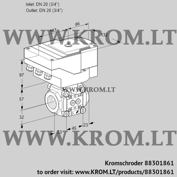 Kromschroder IFC 120/20R05-15PPPP/20-30W3TR10-I, 88301861 linear flow control, 88301861