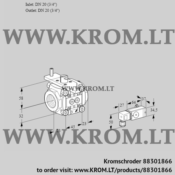 Kromschroder VFC 120/20R05-15PP2-, 88301866 linear flow control, 88301866