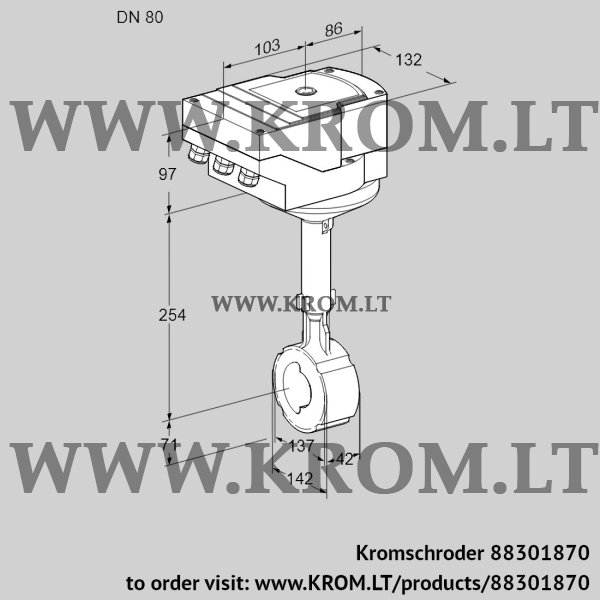 Kromschroder IBHS 80W01A/40A3D, 88301870 butterfly valve, 88301870