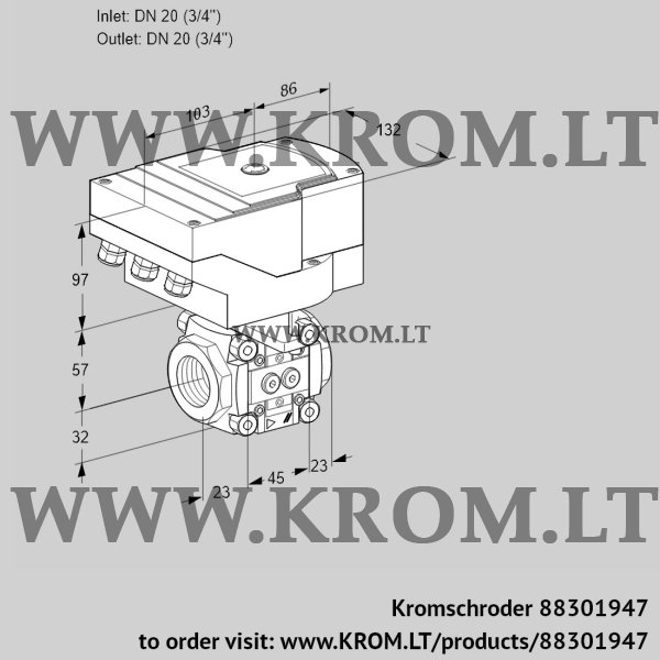 Kromschroder IFC 120/20R05-15PPPP/20-60W3E-I, 88301947 linear flow control, 88301947