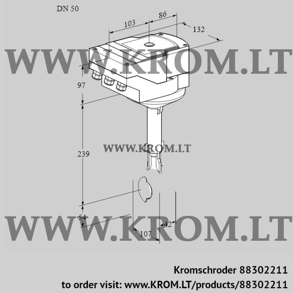 Kromschroder IBH 50Z01A/20-60W3T, 88302211 butterfly valve, 88302211