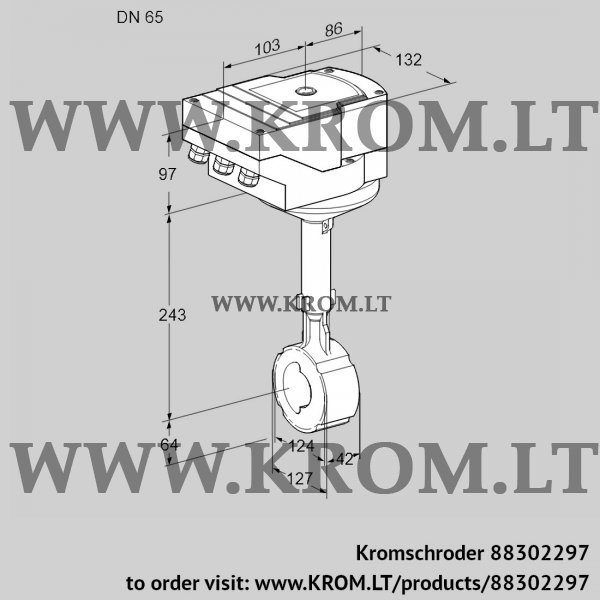 Kromschroder IBHS 65W01A/40A3D, 88302297 butterfly valve, 88302297