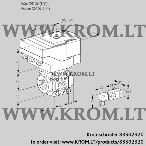 Kromschroder IFC 120/20R05-08-2PP/20-60W3T-I, 88302320 linear flow control, 88302320