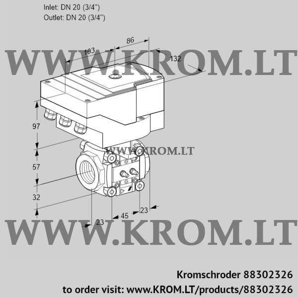 Kromschroder IFC 120/20R05-08MMPP/20-60W3TR10-I, 88302326 linear flow control, 88302326