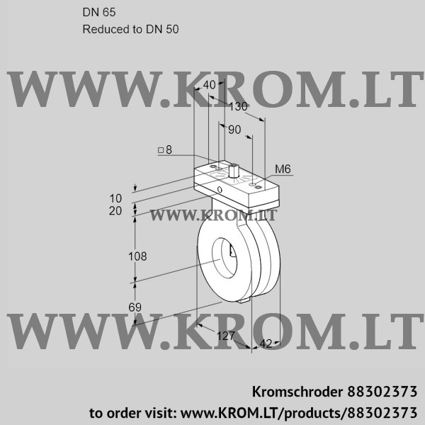 Kromschroder BVA 65/50Z05V, 88302373 butterfly valve, 88302373