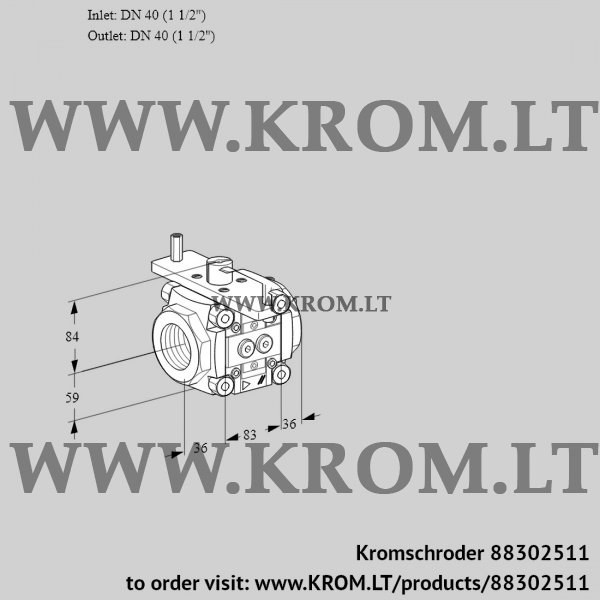 Kromschroder VFC 340/40R05-40PPPP, 88302511 linear flow control, 88302511