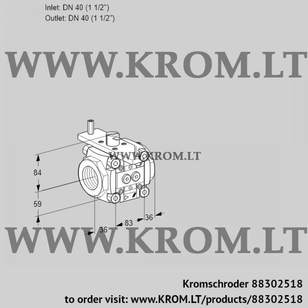 Kromschroder VFC 3T40/40N05-32PPPP, 88302518 linear flow control, 88302518