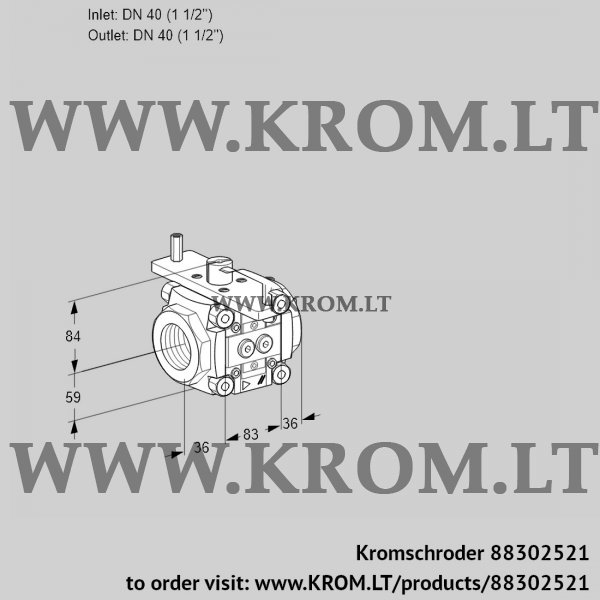 Kromschroder VFC 3T40/40N05-40PPPP, 88302521 linear flow control, 88302521
