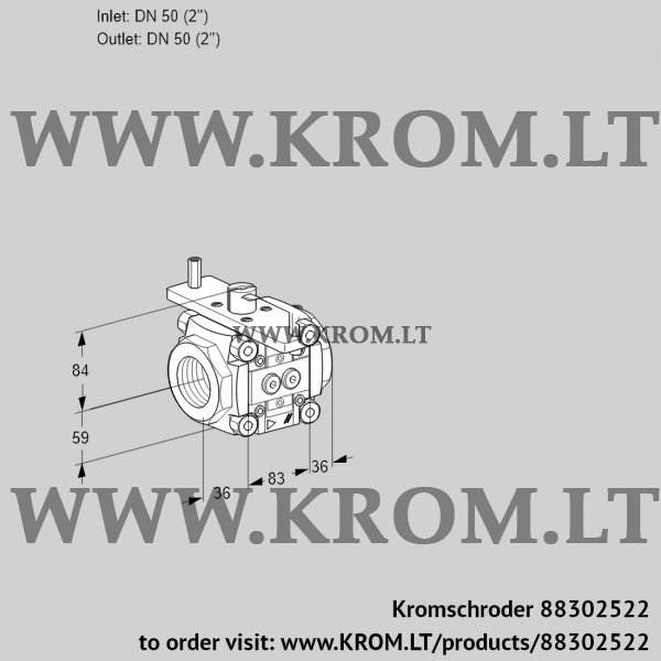 Kromschroder VFC 3T50/50N05-40PPPP, 88302522 linear flow control, 88302522