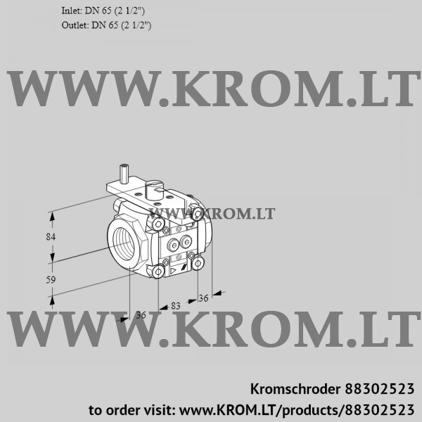 Kromschroder VFC 3T65/65N05-40PPPP, 88302523 linear flow control, 88302523