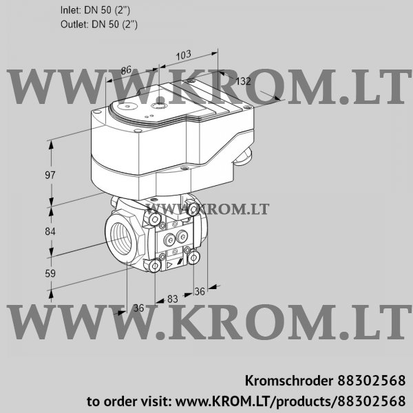 Kromschroder IFC 3T50/50N05-32PPPP/20-60Q3T, 88302568 linear flow control, 88302568