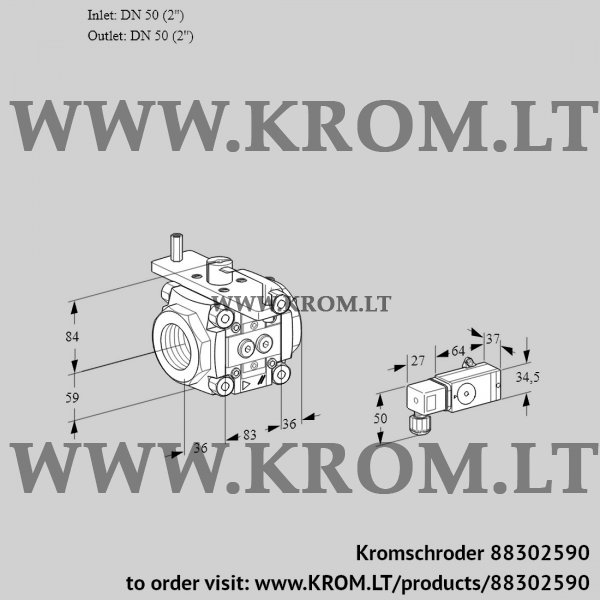 Kromschroder VFC 350/50R05-25PP-2, 88302590 linear flow control, 88302590