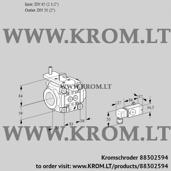 Kromschroder VFC 365/50R05-322-MM, 88302594 linear flow control, 88302594