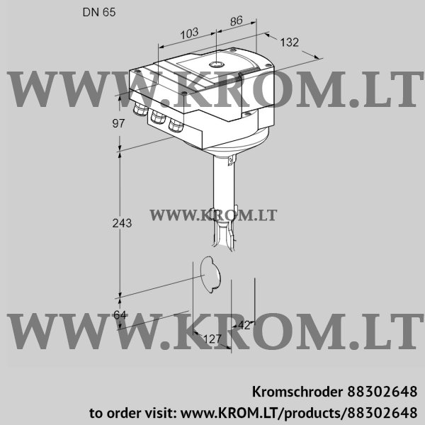 Kromschroder IBH 65W01A/20-15Q3TR10, 88302648 butterfly valve, 88302648