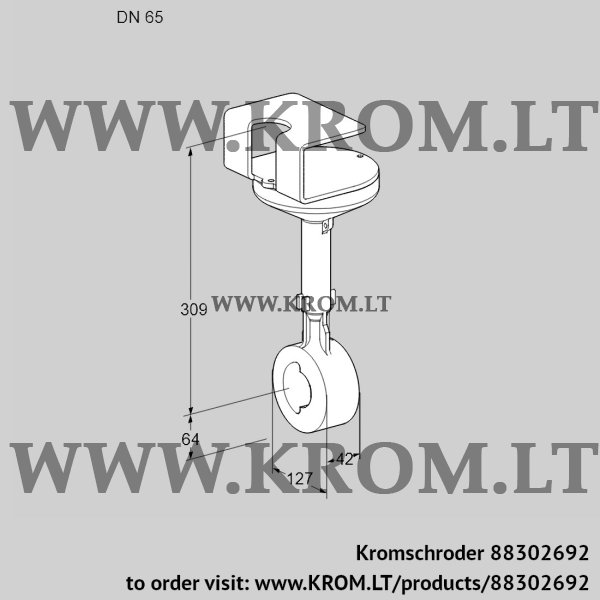 Kromschroder BVHR 65Z01A, 88302692 butterfly valve, 88302692