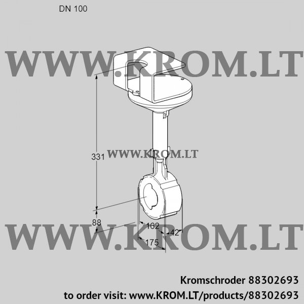 Kromschroder BVHR 100Z01A, 88302693 butterfly valve, 88302693