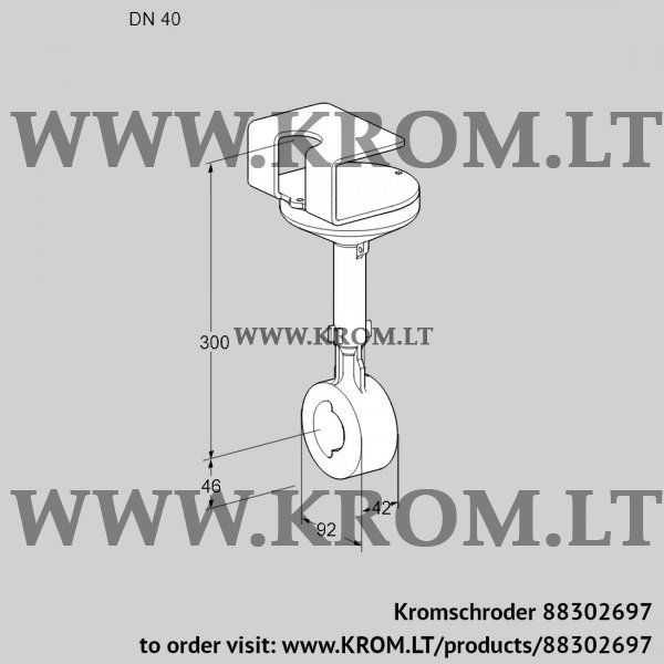 Kromschroder BVHR 40Z01A, 88302697 butterfly valve, 88302697