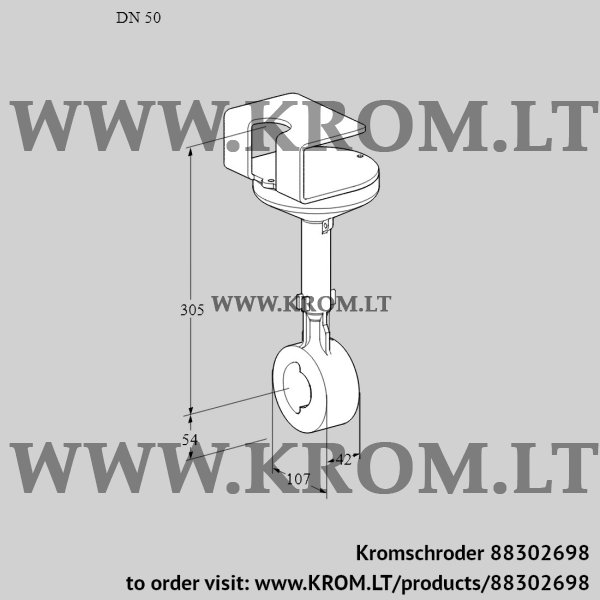 Kromschroder BVHR 50Z01A, 88302698 butterfly valve, 88302698