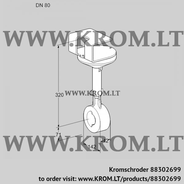 Kromschroder BVHR 80Z01A, 88302699 butterfly valve, 88302699
