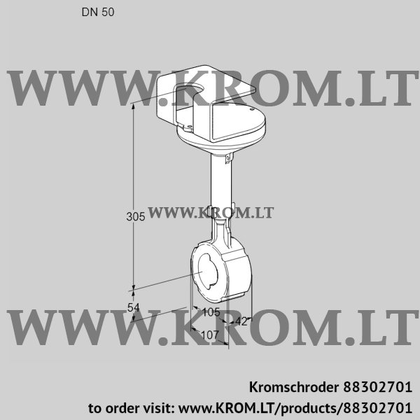 Kromschroder BVHR 50W01A, 88302701 butterfly valve, 88302701