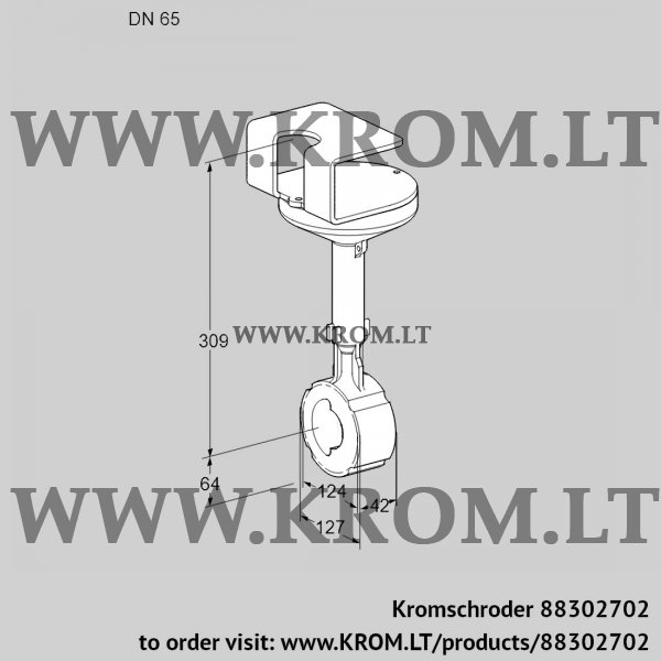 Kromschroder BVHR 65W01A, 88302702 butterfly valve, 88302702