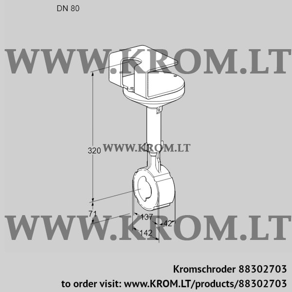 Kromschroder BVHR 80W01A, 88302703 butterfly valve, 88302703