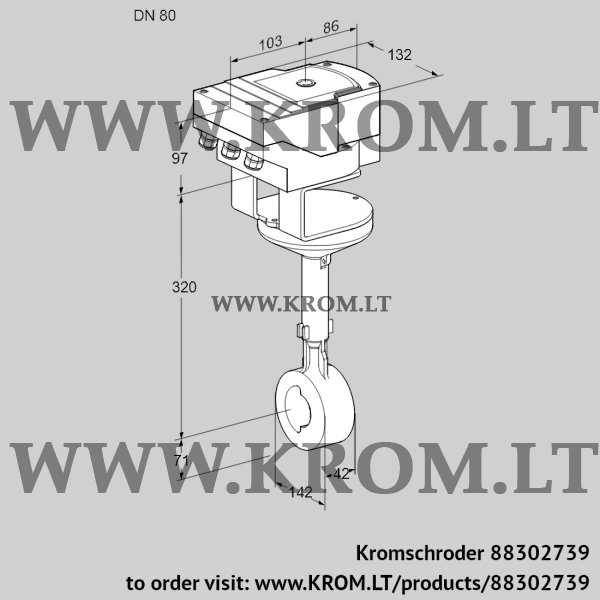 Kromschroder IBHR 80Z01A/40A2D, 88302739 butterfly valve, 88302739