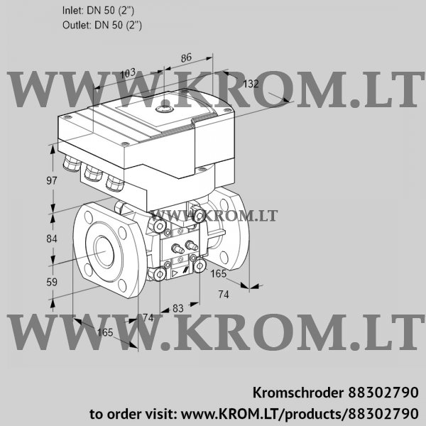 Kromschroder IFC 350/50F05-25MMPP/20-15W3TR10-I, 88302790 linear flow control, 88302790