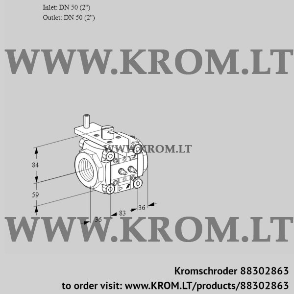 Kromschroder VFC 350/50R05-32MMPP, 88302863 linear flow control, 88302863