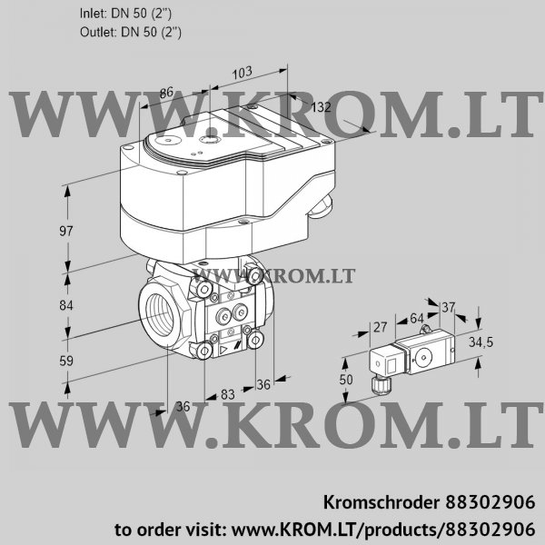 Kromschroder IFC 350/50R05-402-MM/20-30W3T, 88302906 linear flow control, 88302906