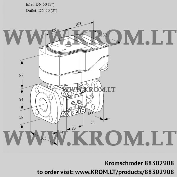Kromschroder IFC 350/50F05-32MMPP/20-30W3TR10, 88302908 linear flow control, 88302908