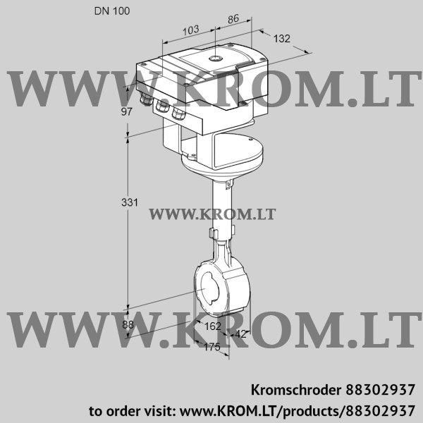 Kromschroder IBHR 100Z01A/40A2DR10, 88302937 butterfly valve, 88302937