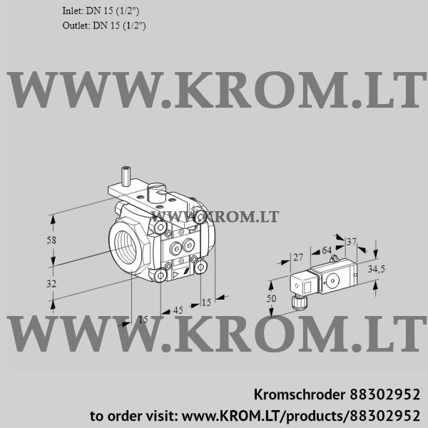 Kromschroder VFC 115/15R05-15-2PP, 88302952 linear flow control, 88302952