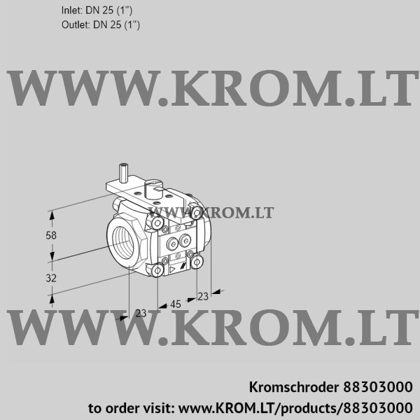 Kromschroder VFC 1T25/25N05-08PPMM, 88303000 linear flow control, 88303000