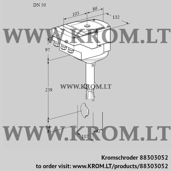 Kromschroder IBH 50Z01A/40A2D, 88303052 butterfly valve, 88303052