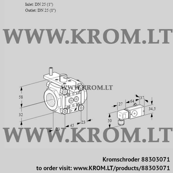 Kromschroder VFC 125/25R05-083-PP, 88303071 linear flow control, 88303071