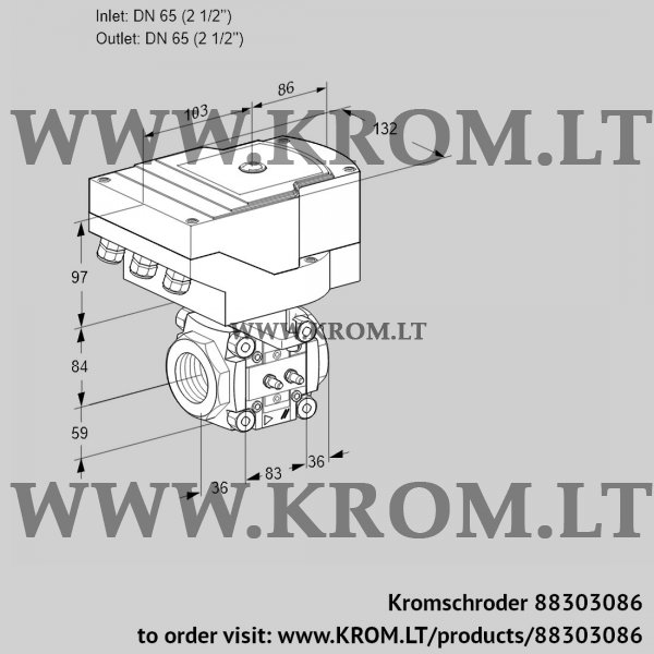 Kromschroder IFC 365/65R05-40MMPP/20-30W3TR10-I, 88303086 linear flow control, 88303086