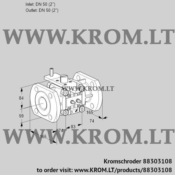 Kromschroder VFC 350/50F05-40MMPP, 88303108 linear flow control, 88303108