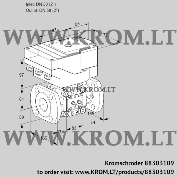 Kromschroder IFC 350/50F05-40MMPP/20-30W3TR10-I, 88303109 linear flow control, 88303109