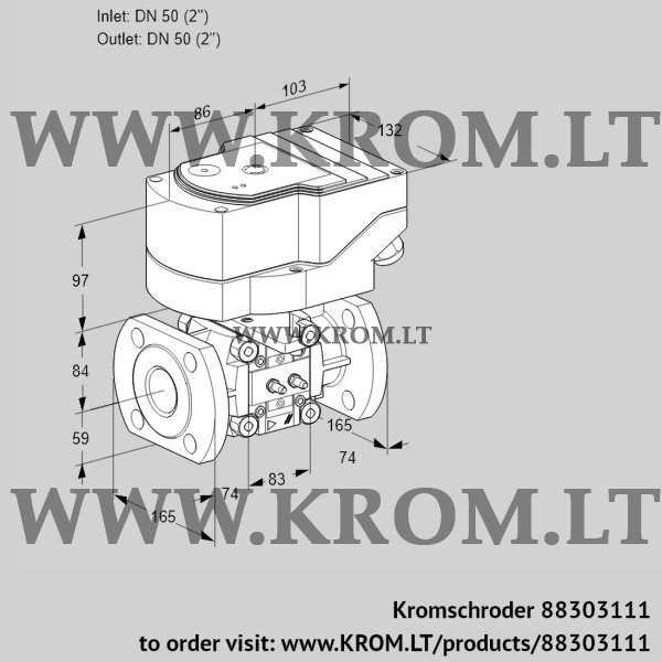 Kromschroder IFC 350/50F05-32MMMM/20-30W3TR10, 88303111 linear flow control, 88303111