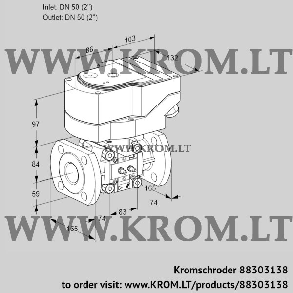 Kromschroder IFC 350/50F05-25MMPP/20-30W3E, 88303138 linear flow control, 88303138