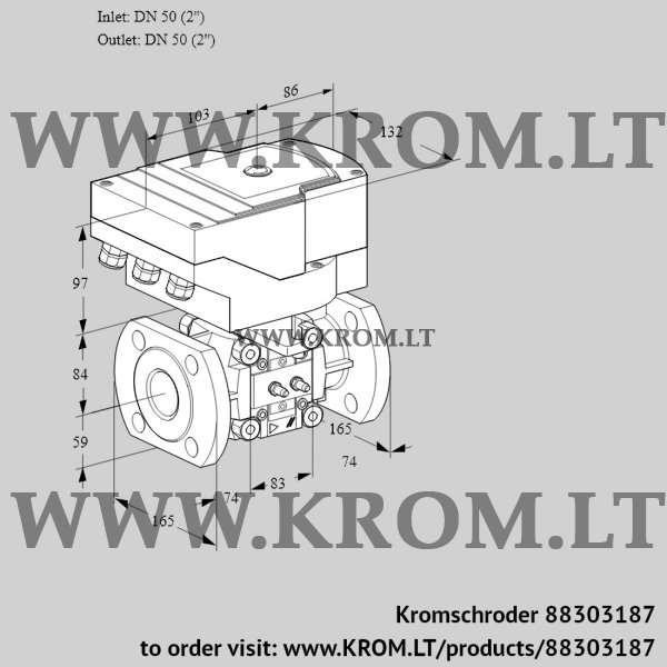 Kromschroder IFC 350/50F05-40MMPP/20-60W3TR10-I, 88303187 linear flow control, 88303187