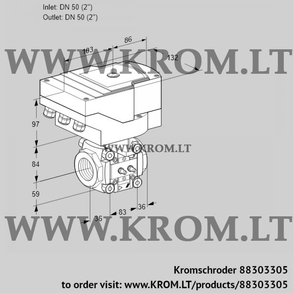 Kromschroder IFC 3T50/50N05-40MMPP/20-15Q3E-I, 88303305 linear flow control, 88303305