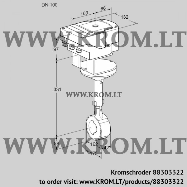 Kromschroder IBHR 100Z01A/40A2A, 88303322 butterfly valve, 88303322