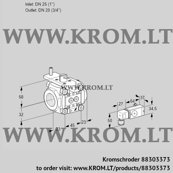 Kromschroder VFC 125/20R05-15-2PP, 88303373 linear flow control, 88303373