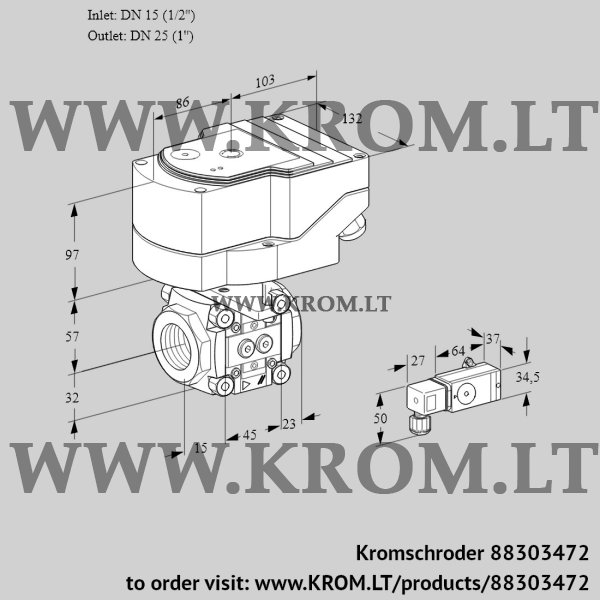 Kromschroder IFC 115/25R05-15PP-2/20-30W3T, 88303472 linear flow control, 88303472