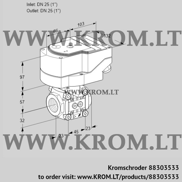 Kromschroder IFC 1T25/25N05-20PPPP/40A2DR10, 88303533 linear flow control, 88303533