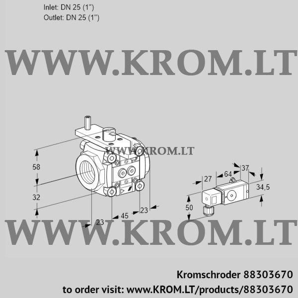 Kromschroder VFC 125/25R05-20PP1-, 88303670 linear flow control, 88303670