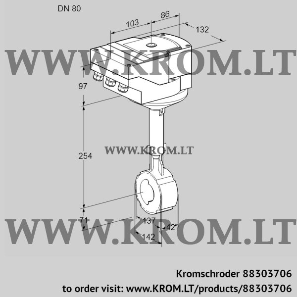 Kromschroder IBHS 80W01A/40A3DR10, 88303706 butterfly valve, 88303706